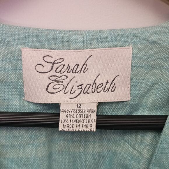 VTG Sarah Elizabeth Floral Daisy Prairie Cottage Open Front Top Jacket Sz 12 - Picture 3 of 4